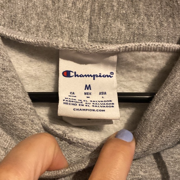 Bethany College Champion Gray hoodie with bag - Picture 2 of 4